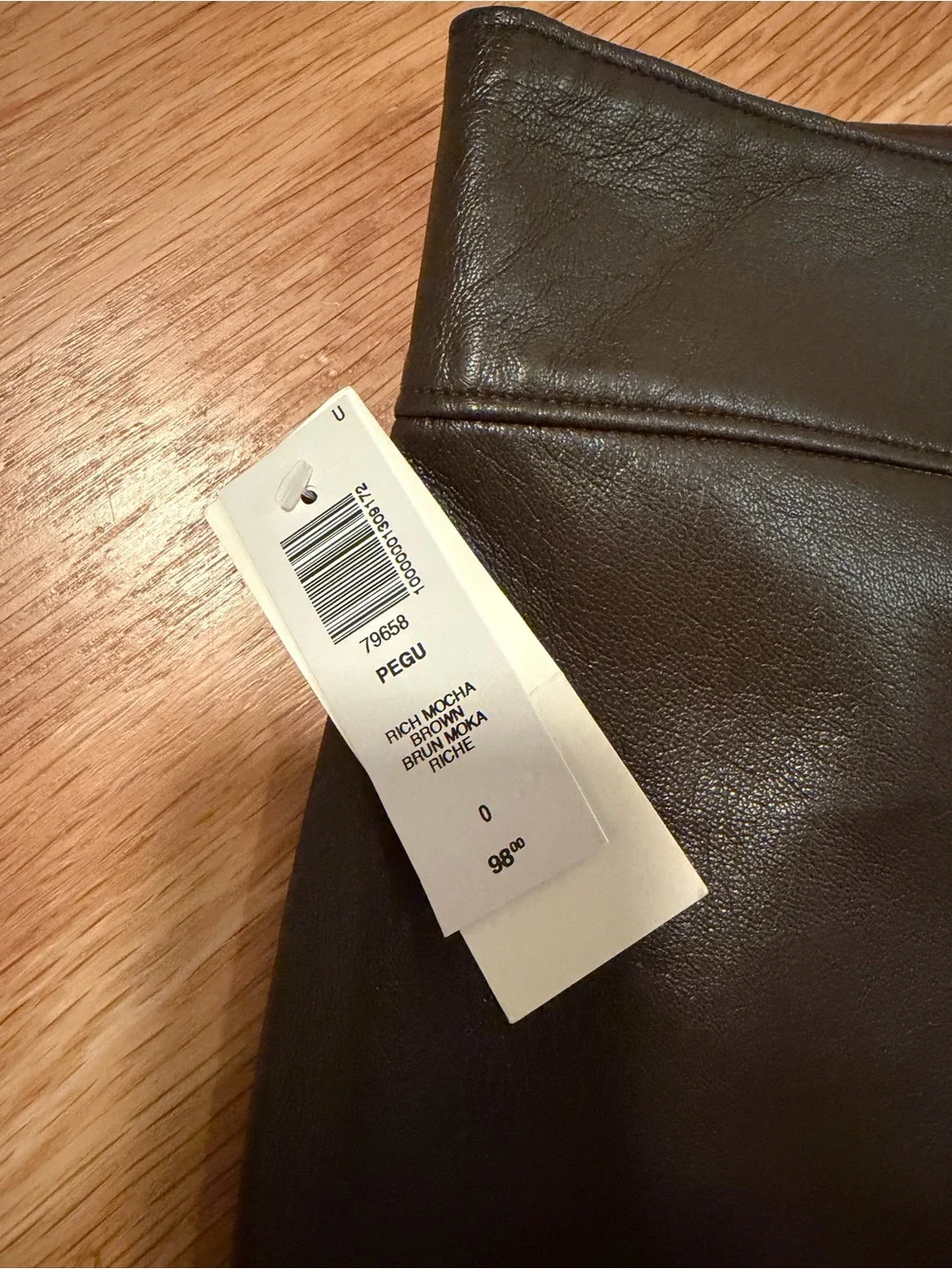 Aritzia Chocolate Brown Faux Leather Pencil Skirt